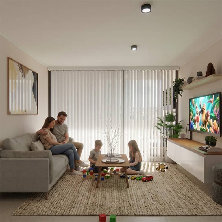 Familia en Living, Edifico Mirador Cisternas