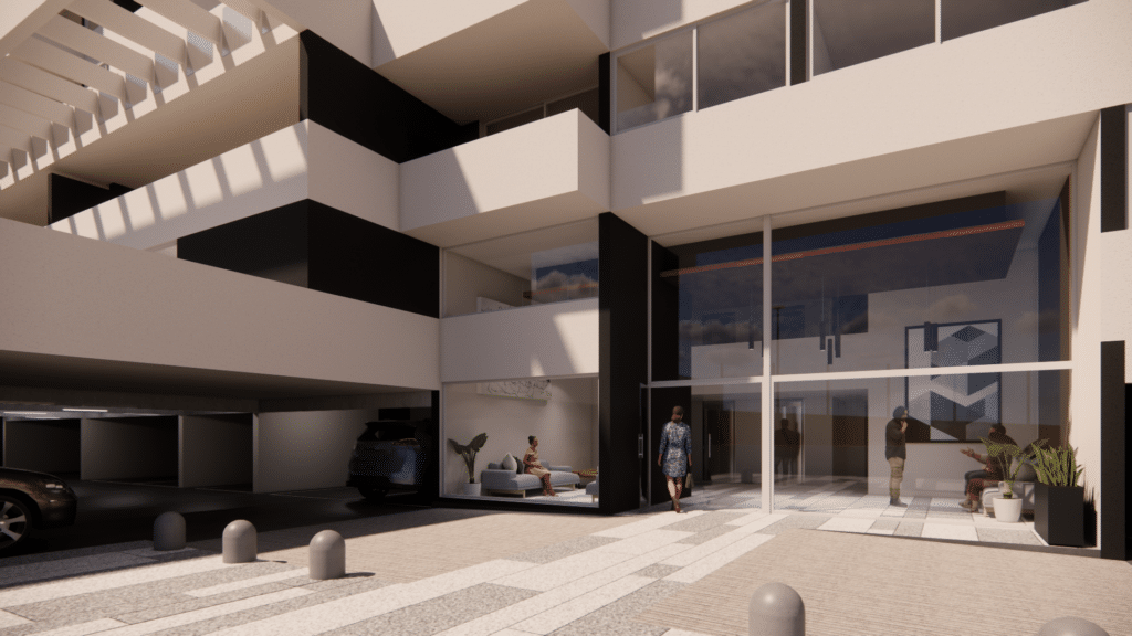 Hall de Acceso Condominio Mirador Cisternas