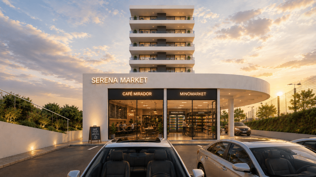 Vista centro comercial Condominio Mirador de Cisternas